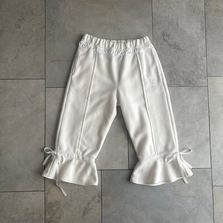 Reebok cropped fleece pants with ribbon hem
