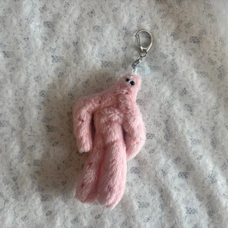 くたくたにんげんのぬいぐるみキーホルダー　ピンク