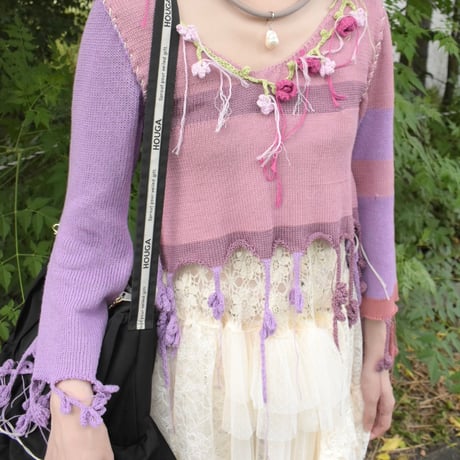 Flower knit jumper