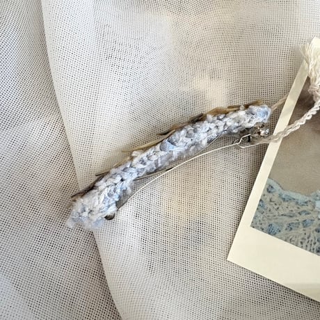 星ボタンのバレッタ　ブルー