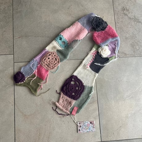 Patchwork knit scarf