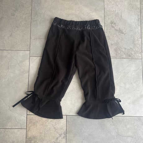 Reebok cropped fleece pants with ribbon hem/black