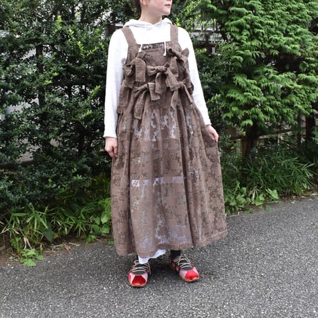 ribbon dress brown