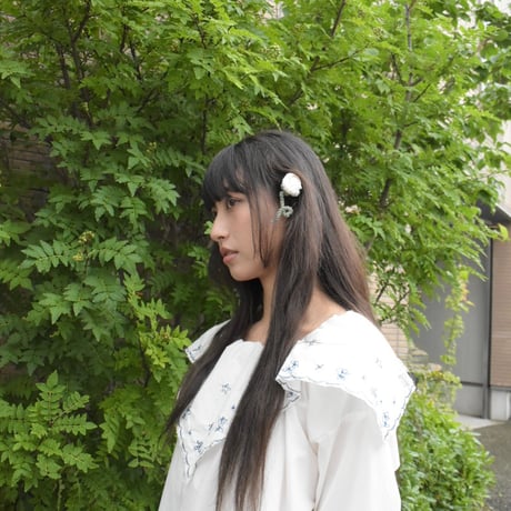suku suku ヘアクリップ　バラ　ホワイト