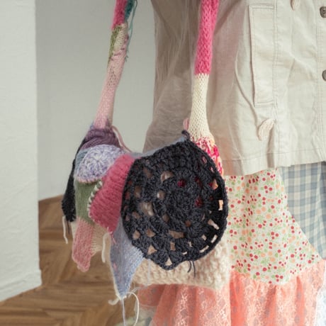 Patchwork knit bag