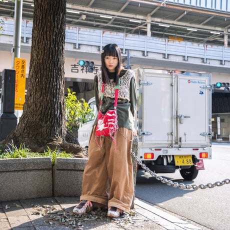 Deep tuck wide pants