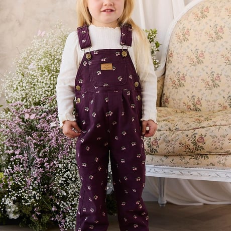 【 Jamie kay 】JKFO264063 ﾁｪﾘｰ刺繍ｵｰﾊﾞｰｵｰﾙCherry WINE（size 90,100,110,120）
