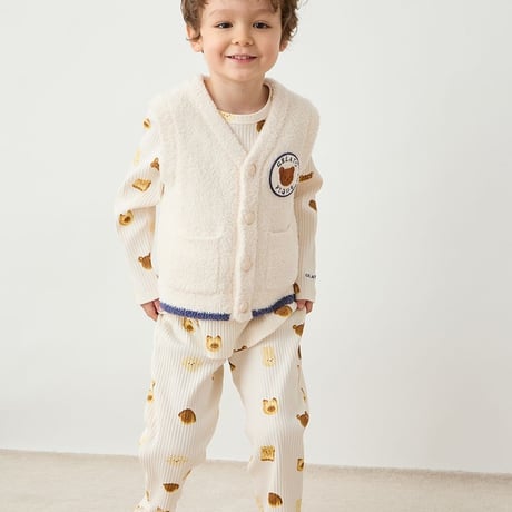 【 gelato pique 】PKCT264476 KIDSｱﾆﾏﾙﾌﾞﾚｯﾄﾞ柄ﾛﾝｸﾞTｼｬﾂ CRM (size 90-110)