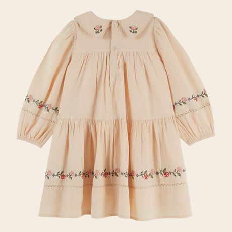 【Emile et Ida】 Dress Embroidered cross stitch beige