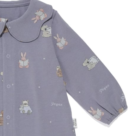 【 gelato pique 】 PBCO264426 BABYおやすみｱﾆﾏﾙ柄ﾛﾝﾊﾟｰｽ IVR（size 70, 80）