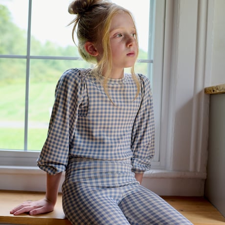 入荷後発送ご予約商品【 SOOR PLOOM 】STRETCH LEGGING, GINGHAM PRINT, POWDER