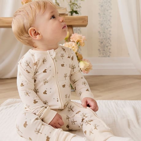 【 Jamie kay 】JBCO264040 OC長袖ﾛﾝﾊﾟｰｽHoney Bear Cloud OWHT（size 70,80）