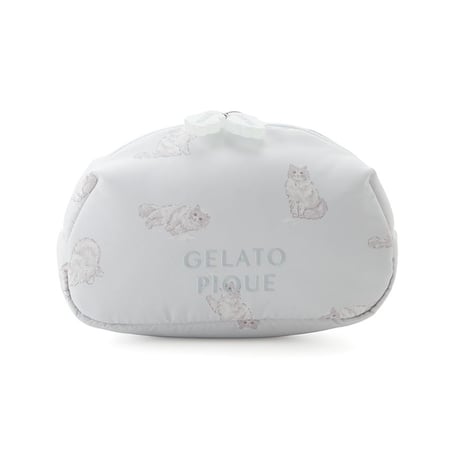 【 gelato pique 】 PWGB264555 ﾊﾞｽﾀｲﾑCAT柄ﾎﾟｰﾁ BLU