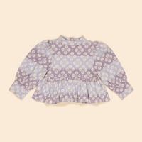 【 Apolina 】 MYA PEPLUM JERSEY TOP - ICELANDIC POPPY JACQUARD
