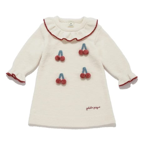 【 gelato pique 】PKNO264432 KIDSｴｱﾘｰﾓｺﾁｪﾘｰﾜﾝﾋﾟｰｽ IVR（size 90, 100）