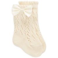【 Jamie kay 】JKGS264064 ﾘﾎﾞﾝﾊｲｿｯｸｽMilk/Bastil IVR（size 9~16cm）