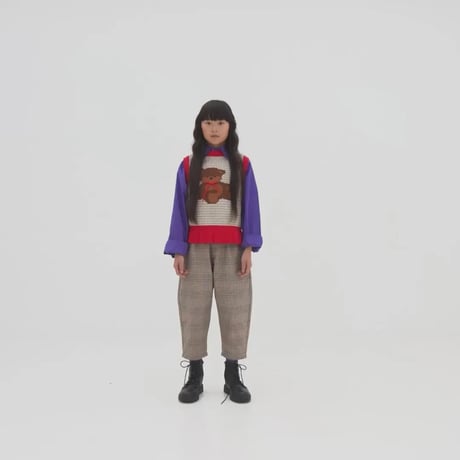 【Repose AMS】knit peplum top - firecracker red mix