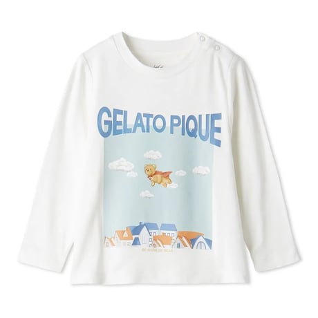 【 gelato pique 】PBCT264471 BABYﾋｰﾛｰﾍﾞｱﾜﾝﾎﾟﾛﾝｸﾞTｼｬﾂOWHT(size 80)