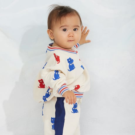 【 MINI RODINI 】Kittens aop sweatpants - Off-white