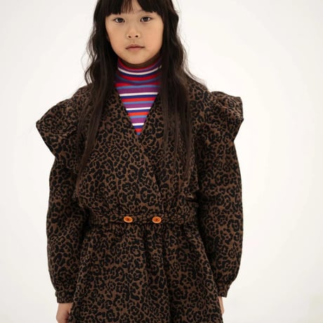 【Repose AMS】balloon mini skirt - chocolate leopard acquard