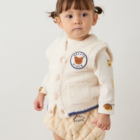 【 gelato pique 】PBNP264449 BABYｴｱﾓｺﾒﾛﾝﾊﾟﾝﾄﾞｯｸﾞﾌﾞﾙﾏ CRM (size 80)