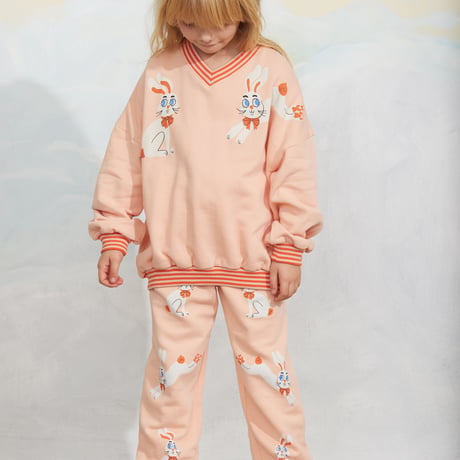 【 MINI RODINI 】Rabbits sp sweatshirt - Pink