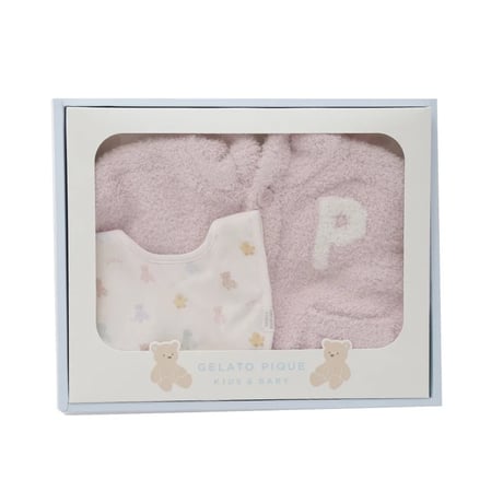 【 gelato pique 】PBGG259068 BABYﾍﾞｱﾎﾟﾝﾁｮ&ｽﾀｲ２点ｾｯﾄ ｷﾞﾌﾄBOX LPNK(ウサギ)