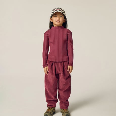 【The Campamento】 Burgundy Rib Tshirt - Burgundy