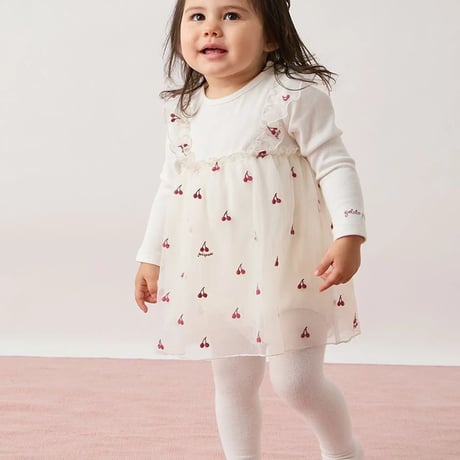 【 gelato pique 】PBCO264436 BABYﾁｪﾘｰ柄ﾁｭｰﾙﾛﾝﾊﾟｰｽ IVR（size 80）