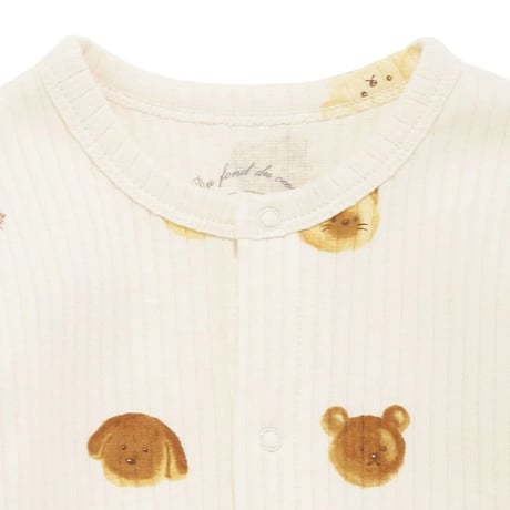 【 gelato pique 】PBCO264481 BABYｱﾆﾏﾙﾌﾞﾚｯﾄﾞ柄ﾛﾝﾊﾟｰｽ CRM (size 70, 80)