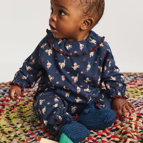 【Misha&Puff】BABY PIERROT ONESIE (MOONLIGHT CAT & MOUSE)