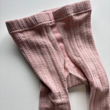 【 SOOR PLOOM 】POINTELLE RIB TIGHTS, ROSE SMOKE