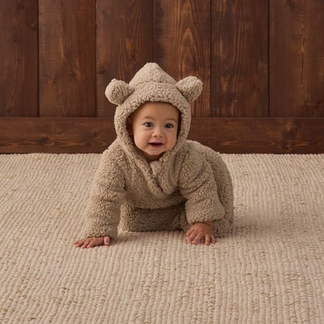 【Quincy Mae】BEAR JUMPSUIT LATTE
