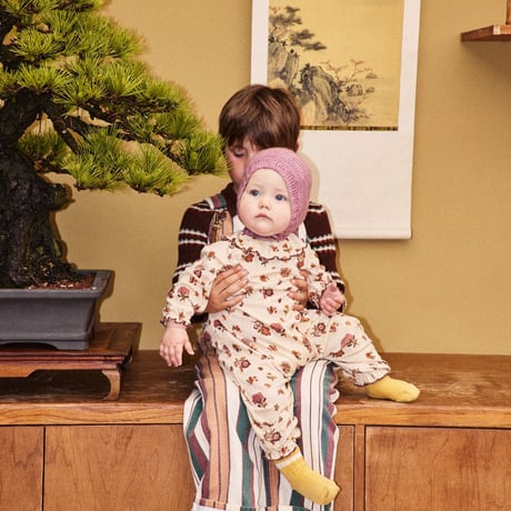 【Misha&Puff】 BABY PIERROT ONESIE (STRING/ANTIQUE ROSE HOLYYOKE FLORAL)