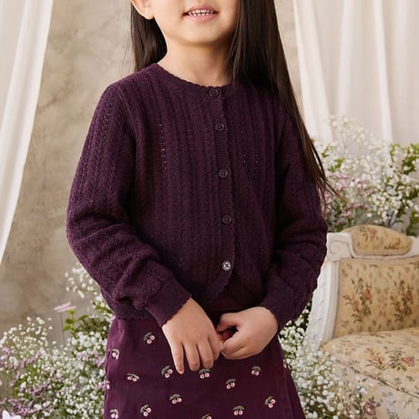 【 Jamie kay 】JKFS264061 ﾁｪﾘｰ刺繍ｽｶｰﾄCherry Fig WINE（size 90,100,110,120）