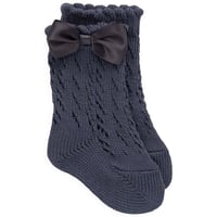 【 Jamie kay 】JKGS264064 ﾘﾎﾞﾝﾊｲｿｯｸｽMilk/Bastil DGRY（size 9~16cm）