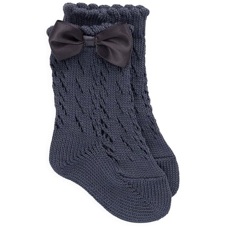 【 Jamie kay 】JKGS264064 ﾘﾎﾞﾝﾊｲｿｯｸｽMilk/Bastil DGRY（size 9~16cm）