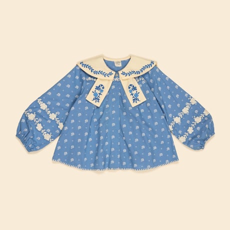 【 Apolina 】 MAGGIE SAILOR BLOUSE - MOUNTAIN CALICO BLUE