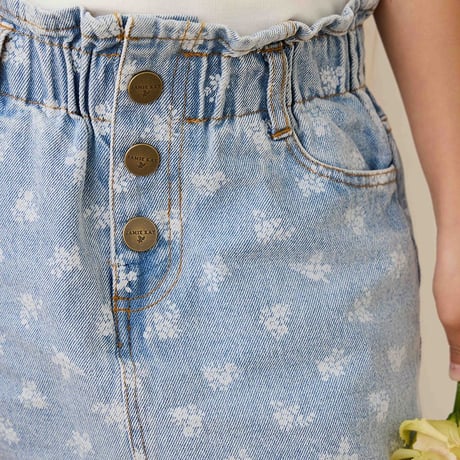 【 Jamie kay 】JKFS264007 ﾌﾛｰﾗﾙﾃﾞﾆﾑｽｶｰﾄTully Floral Denim LBLU（size 90,100,110,120）