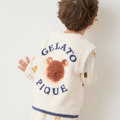 【 gelato pique 】PKNT264446 KIDSｱﾆﾏﾙﾌﾞﾚｯﾄﾞJQDﾍﾞｽﾄ CRM (size 90,110)