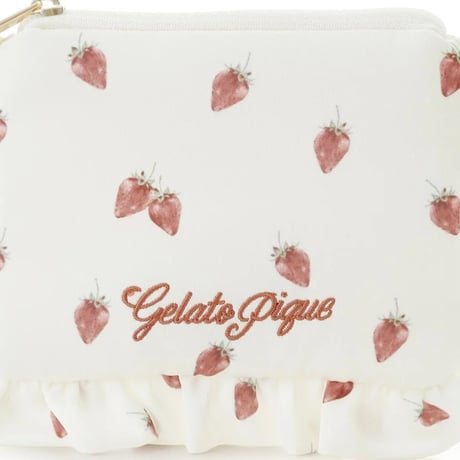 【 gelato pique 】 PWGB264595 ｽﾄﾛﾍﾞﾘｰ総柄ﾃｨｯｼｭﾎﾟｰﾁ PNK