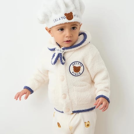【 gelato pique 】PBGH264534 BABYべﾋﾞﾓｺｺｯｸﾊｯﾄ OWHT