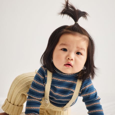 【Misha&Puff】 BABY TURTLENECK (MARINE BLUE SGRAFFITO)