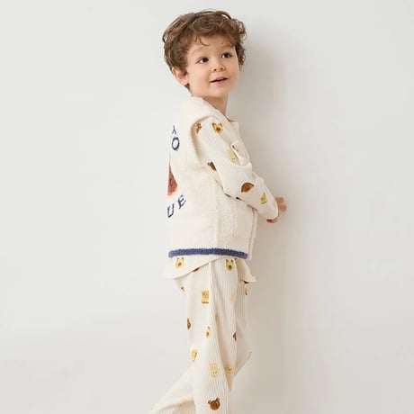 【 gelato pique 】PKNT264446 KIDSｱﾆﾏﾙﾌﾞﾚｯﾄﾞJQDﾍﾞｽﾄ CRM (size 90,110)