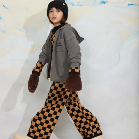 【 MINI RODINI 】Faux fur mittens - Brown