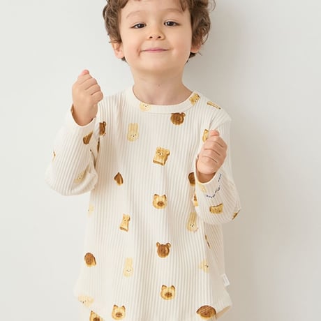 【 gelato pique 】PKCP264477 KIDSｱﾆﾏﾙﾌﾞﾚｯﾄﾞ柄ﾛﾝｸﾞﾊﾟﾝﾂ CRM (size 90-110)