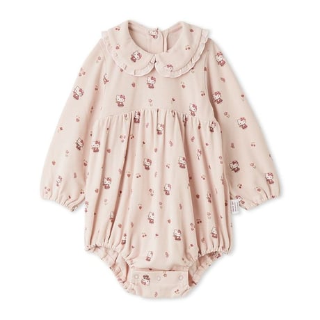 【 Jamie kay × HELLO KITTY 】JBCO264910 OC総柄プリントロンパース PNK（size 70, 80）
