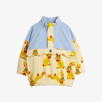 【 MINI RODINI 】Rabbits aop fleece halfzip sweater - Yellow
