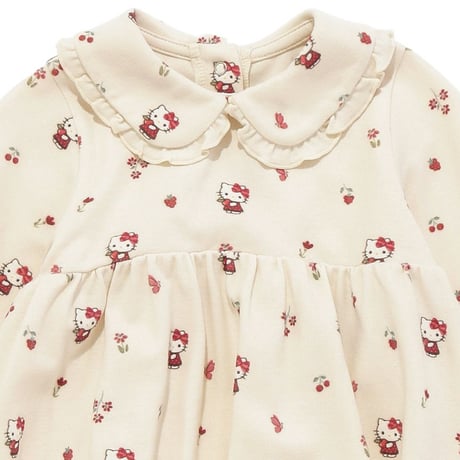 【 Jamie kay × HELLO KITTY 】JBCO264910 OC総柄プリントロンパース IVR（size 70, 80）