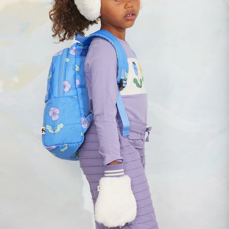 【 MINI RODINI 】Violas aop padded backpack - Blue